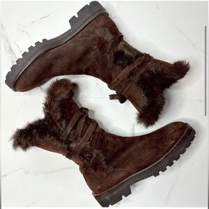 HGA Suede Leather Boots Sheepskin Rabbit Fur
Apres Ski Italy 9 / EU 39.5 Lugsole